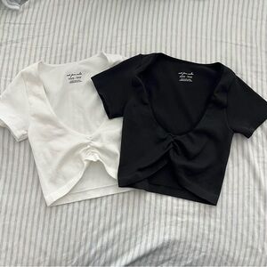 Urban Outfitters Black and White Crop Tops